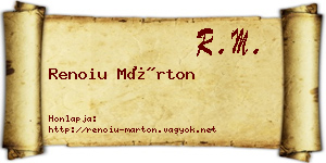 Renoiu Márton névjegykártya